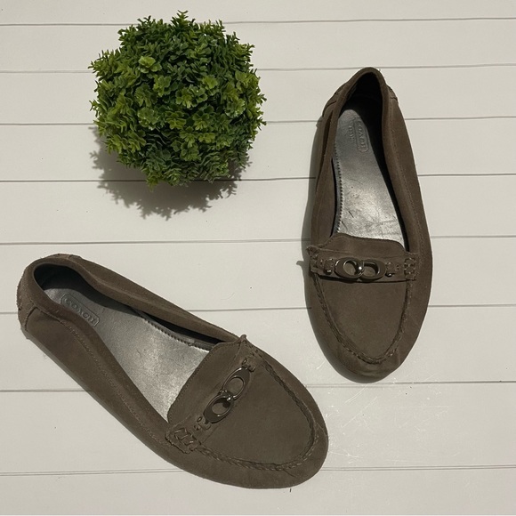 Coach Shoes - Coach Fortunata‎ Gray Leather Suede Flats Loafers Shoes Women’s Size 10